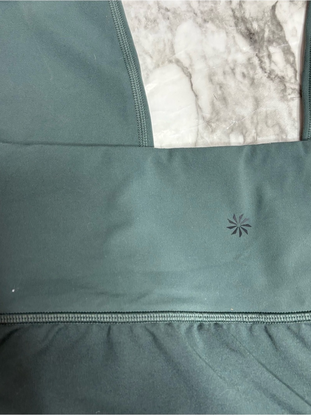 Athleta Elation 2 in 1 7/8 Tight Green Skirted Leggings Yoga Pants medium modest - Picture 3 of 7